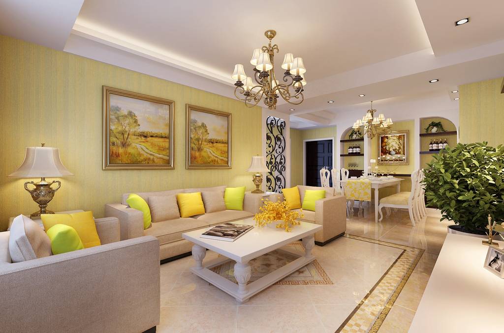欧式风格客厅装修效果图，最大胆的色彩搭配！